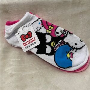 Hello Kitty No-Show Socks in Pink and Black
